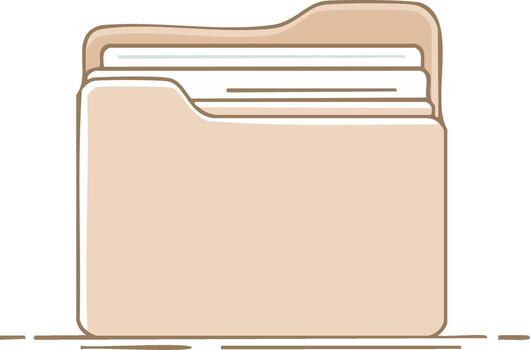 Illustration of a file folder with documents, business and office concept vector