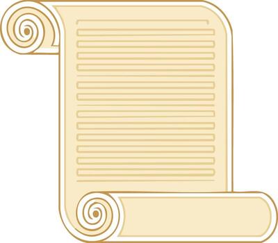 Ancient scroll with text and curled edges, a symbol of history and knowledge vector