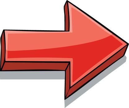 lustroso rojo flecha señalando Derecha dirección navegación cursor firmar indicador vector