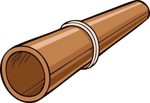 Scroll document illustration. Paper scroll with a tie, old paper scroll, papyrus cartoon style vector