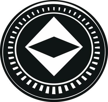 Modern abstract geometric eye symbol in a decorative round frame black and white design vector