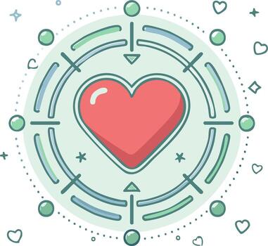 Heart within Target Symbolizing Precision Focus on Love and Affection vector