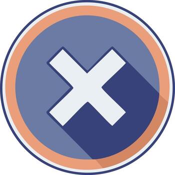 Modern graphic symbol of a stylized cross mark inside a circle element design vector