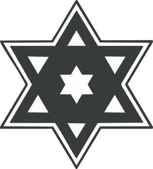 Iconic Star of David symbol featuring negative space geometric triangles and star patterns vector