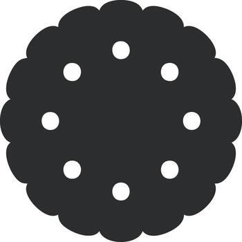 graphic of a dark grey cookie with white dots as a design element vector