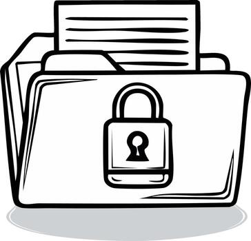 Locked File Folder with Documents Secure Data and Information Safety Concept vector