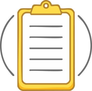 Vibrating or Shaking Clipboard Icon with Lines, Notification Reminder, Message Alert, Simple Graphic vector