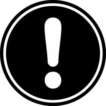 circular negro advertencia icono con un blanco exclamación marca para alertas y importante mensajes atención símbolo vector