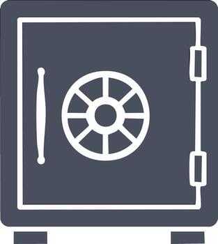 Robust strongbox icon with combination lock for secure valuable storage and financial protection vector