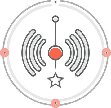 Signal Star Icon Connectivity, Broadcasting, and Receiving with a Star Element in a Circle vector