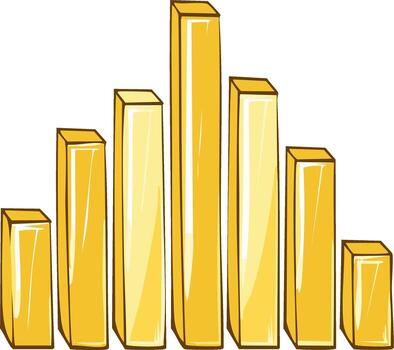 Bar Chart Illustration Showing Growth and Decline, Vertical Columns vector