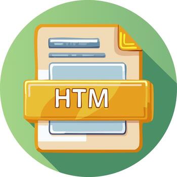 dibujos animados html documento icono en un circulo forma vector