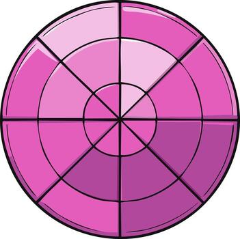 resumen radial diseño con concéntrico círculos y segmentario sectores en sombras de rosado y púrpura vector