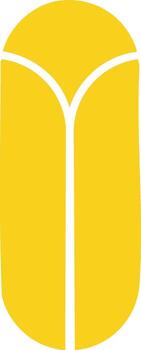 Yellow abstract shape resembling a corn cob or a seed pod vector