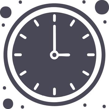 Simple Flat Design Clock Face with Minimalist Hands Indicating Time vector