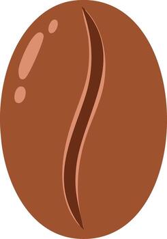 ilustración de un soltero marrón café frijol, demostración un lado ver con Destacar y líneas vector
