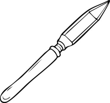 artístico Cepillo de pintura dibujo con agudo propina y de madera encargarse de vector