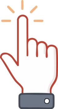 Clicking Hand Icon Digital Pointer Element Tap Gesture Illustration vector