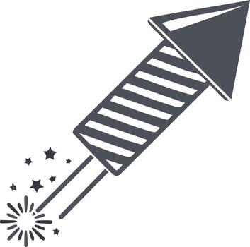 explotando cohete Fuegos artificiales encendido estrellas y chispas vector