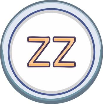 Sleep Zzz symbol in a round icon for rest and being tired vector