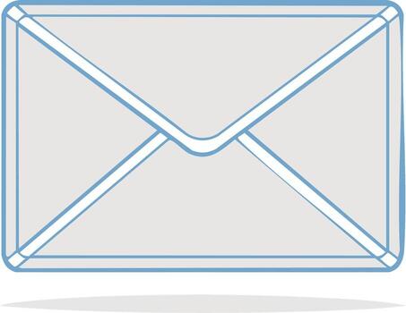 Stylized closed mail envelope for message, email, and communication icon graphic vector