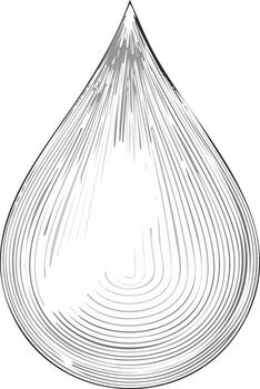Stylized Engraved Water Drop Shaped Graphics Element for Creative Natural Projects vector