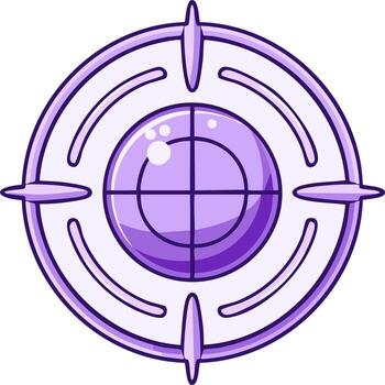 Purple Targeting System Illustration Game Style Target Lock Accuracy Achievement Focus Goal Setting Aiming Reticle vector