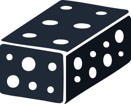 Monochromatic cheese block graphic with holes on a white background vector