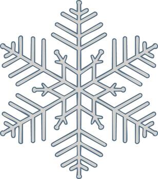 Stylized hexagon snowflake pattern with delicate icy blue outlines and grey fill vector