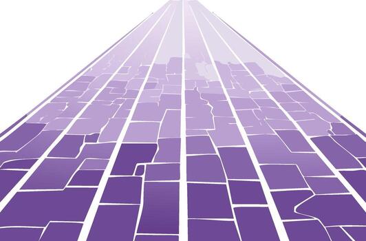 Dynamic purple abstract geometric perspective background with converging lines and textured shapes vector