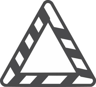 Warning sign with a triangle shape and diagonal stripes vector