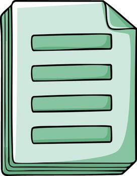 dibujos animados verde papel apilar con vacío formar campos ilustración vector