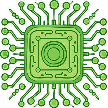moderno resumen verde circuito tablero icono representando tecnología y conectividad vector