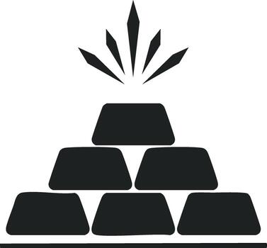 Stack of Gold Bars with Sparkles vector