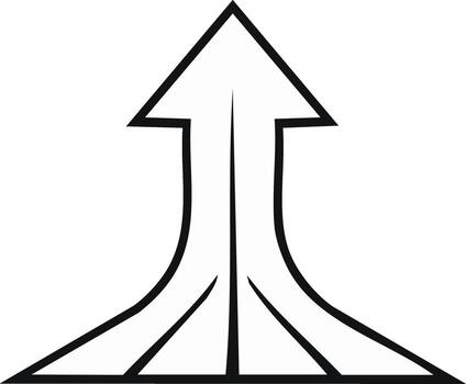Dynamic Upward Arrow Icon Symbolizing Growth Progress and Direction vector