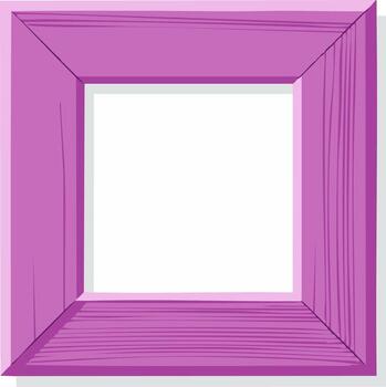 Decorative Pink Wooden Picture Frame with Space for Text or Image. Empty Square Isolated vector