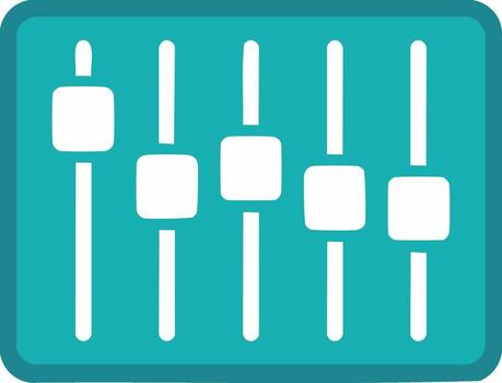 Audio equalizer icon with adjustable sliders for settings and control panel user interface vector