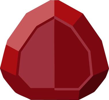 Deep Red Faceted Gemstone with Subtle Light Reflections vector