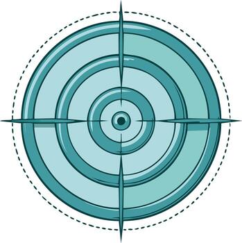 Stylized circular shooting target with crosshairs and bullseye for goal setting and accuracy vector