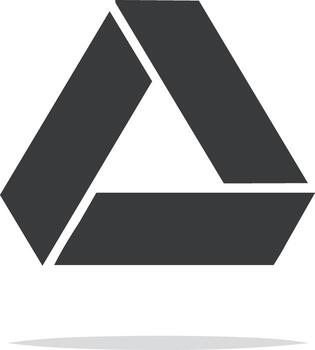 Abstract geometric triangle logo icon Modern looped triangular shape symbol design element vector