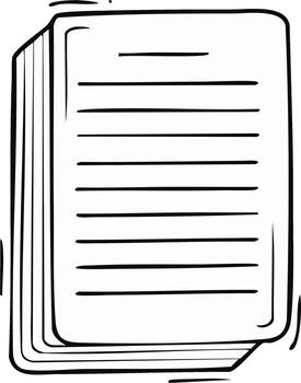 Sketched Stack of Papers or Notebook with Lined Pages for Writing or Drawing vector
