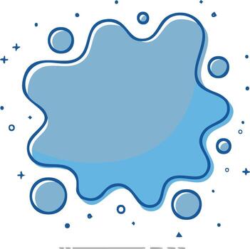 Abstract splash graphic with rounded bubbles, modern design and dynamic shape, light blue tones vector