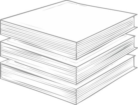 Stack of Paperbacks Illustration Graphic Three Books Education Knowledge Sketch vector