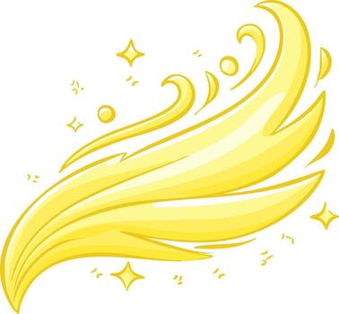 Magical Golden Energy Stream, Sparkling Light Trails with Starry Particle Effects and Flowing Curves, Abstract Illustration vector