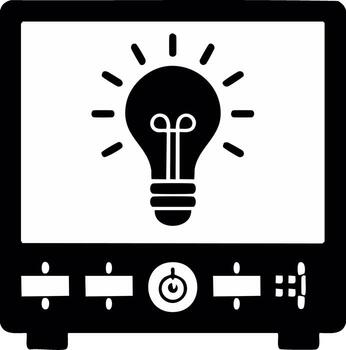 Idea generation device icon symbolizing innovation and technological progress vector