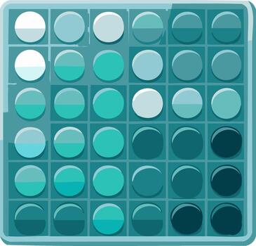 Pop bubble toy inspired geometric pattern with teal and blue gradient circles vector