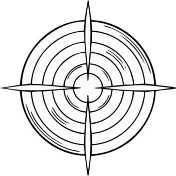 Simple target design element with crosshairs and concentric circles, perfect for icons vector