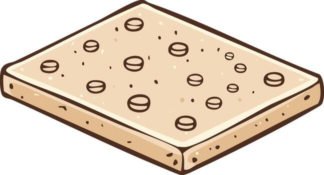 isométrica ver de un galleta con agujeros sabroso galleta bocadillo en dibujos animados estilo vector