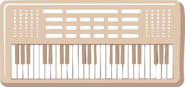 Minimalist musical keyboard with beige keys and subtle dotted pattern above vector
