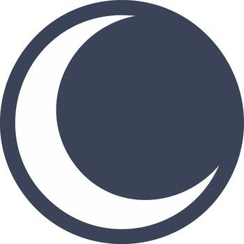 Stylized Crescent Moon Symbol in a Circle Design vector